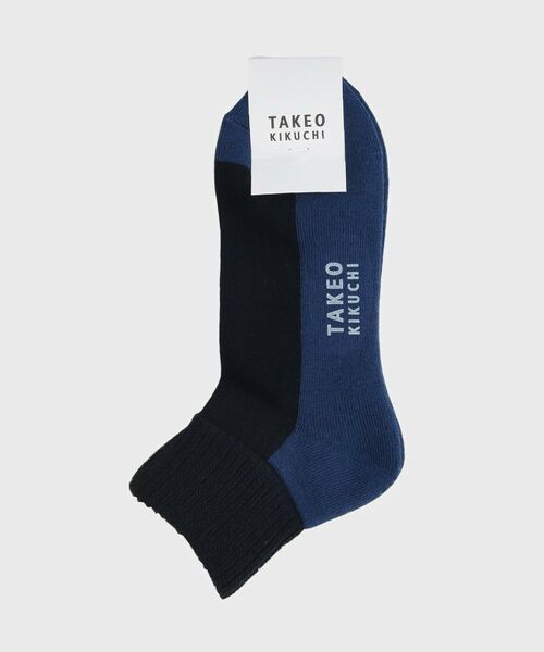 TAKEO KIKUCHI / タケオキクチ ソックス | カラーブロック　ショートソックス（ネイビー(594)）