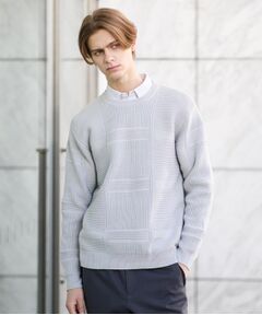 TAKEO KIKUCHI / タケオキクチ ニット・セーター | 畦編みチェック プルオーバーニット