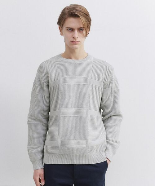 TAKEO KIKUCHI / タケオキクチ ニット・セーター | 畦編みチェック プルオーバーニット | 詳細14