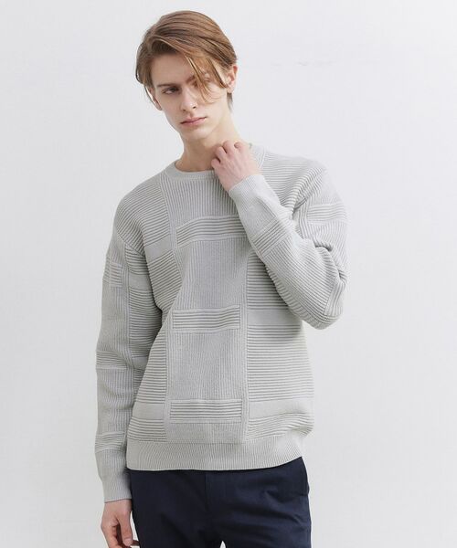 TAKEO KIKUCHI / タケオキクチ ニット・セーター | 畦編みチェック プルオーバーニット | 詳細15