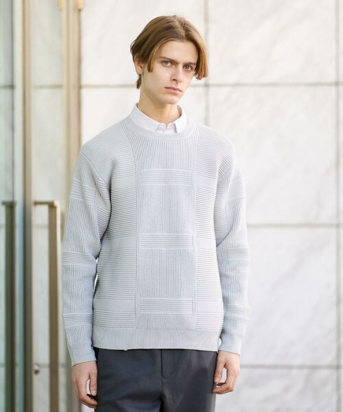 TAKEO KIKUCHI / タケオキクチ ニット・セーター | 畦編みチェック プルオーバーニット | 詳細18