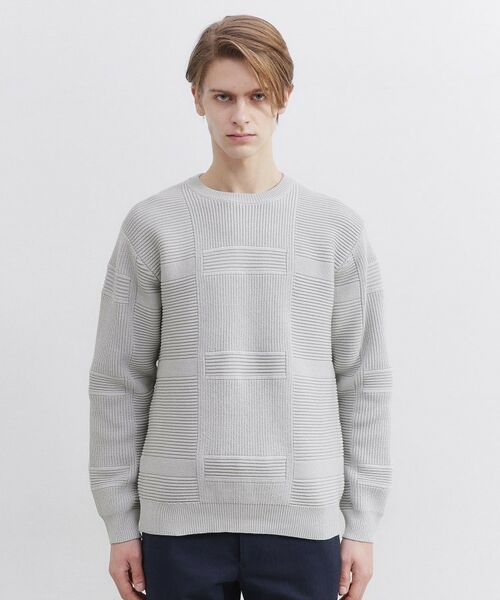 TAKEO KIKUCHI / タケオキクチ ニット・セーター | 畦編みチェック プルオーバーニット | 詳細4