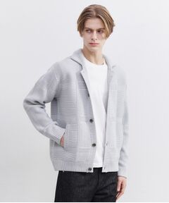 TAKEO KIKUCHI / タケオキクチ カーディガン・ボレロ | 畦編みチェック ニットカーディガン