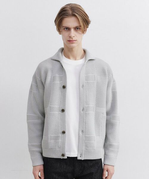 TAKEO KIKUCHI / タケオキクチ カーディガン・ボレロ | 畦編みチェック ニットカーディガン | 詳細12