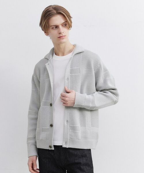 TAKEO KIKUCHI / タケオキクチ カーディガン・ボレロ | 畦編みチェック ニットカーディガン | 詳細13