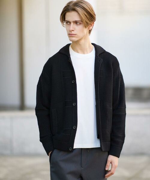 TAKEO KIKUCHI / タケオキクチ カーディガン・ボレロ | 畦編みチェック ニットカーディガン | 詳細18