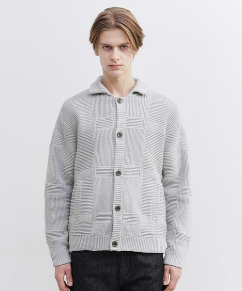 TAKEO KIKUCHI / タケオキクチ カーディガン・ボレロ | 畦編みチェック ニットカーディガン | 詳細2