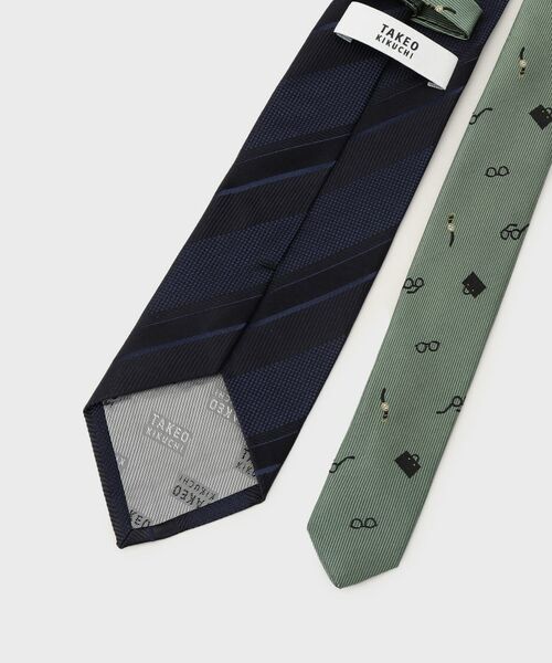 TAKEO KIKUCHI / タケオキクチ ネクタイ | 【BOXセット】ジェントルマンストライプ ネクタイ×眼鏡型タイバー | 詳細4