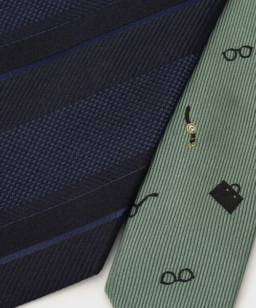 TAKEO KIKUCHI / タケオキクチ ネクタイ | 【BOXセット】ジェントルマンストライプ ネクタイ×眼鏡型タイバー | 詳細6