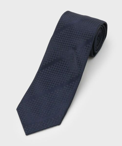 TAKEO KIKUCHI / タケオキクチ ネクタイ | タンザワシルク タッサーバスケット（ネイビー(394)）