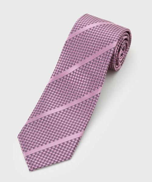 TAKEO KIKUCHI / タケオキクチ ネクタイ | タンザワシルク タッサーバスケット（ピンク(371)）