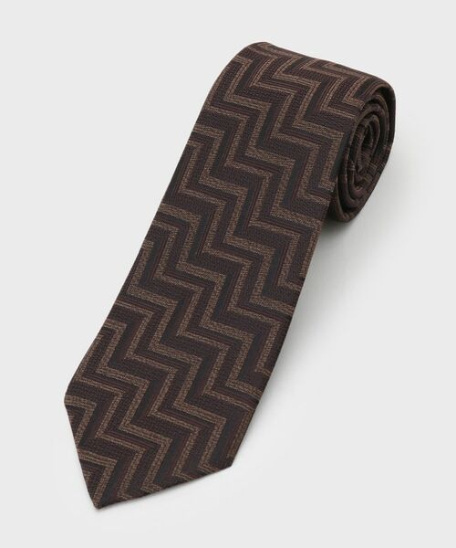 TAKEO KIKUCHI / タケオキクチ ネクタイ | フィラメントシルク 網代文様シャドーストライプネクタイ | 詳細1