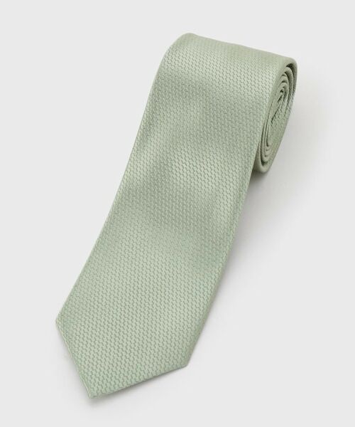 TAKEO KIKUCHI / タケオキクチ ネクタイ | ソフトツイスト バスケットムジネクタイ（ライトグリーン(020)）