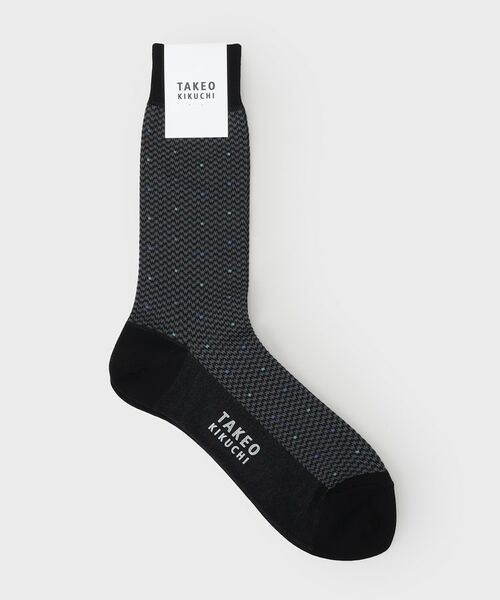 TAKEO KIKUCHI / タケオキクチ ソックス | 番千鳥ドットドレスソックス（ブラック(019)）