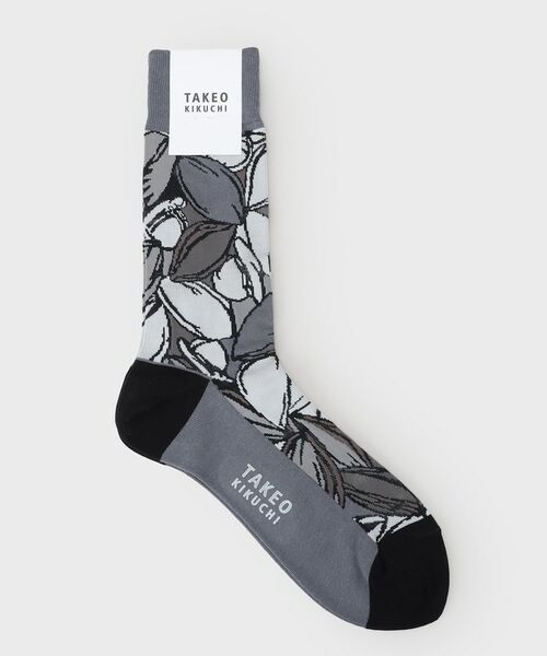 TAKEO KIKUCHI / タケオキクチ ソックス | カカオ柄ソックス（ブラック(019)）