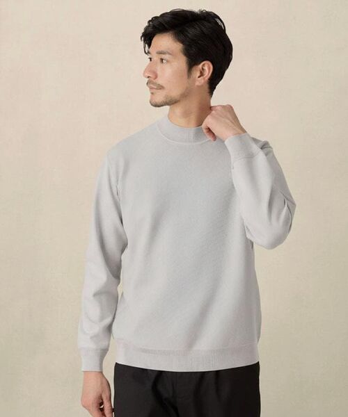 TAKEO KIKUCHI / タケオキクチ ニット・セーター | モックネック 鹿の子 ニット プルオーバー（ライトグレー(011)）