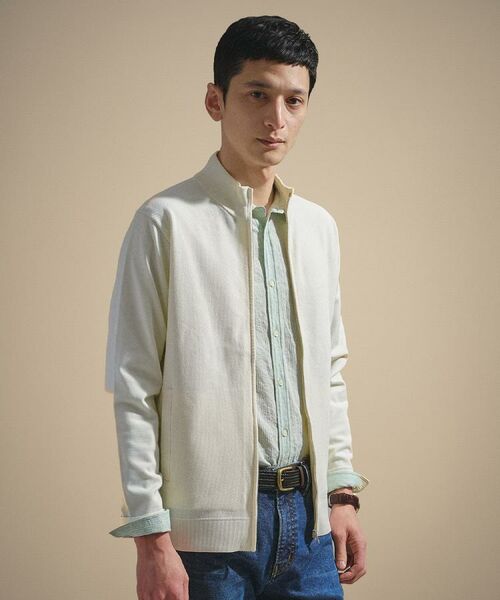 TAKEO KIKUCHI / タケオキクチ ニット・セーター | ジップアップ 鹿の子 ニット(オフホワイト(003))