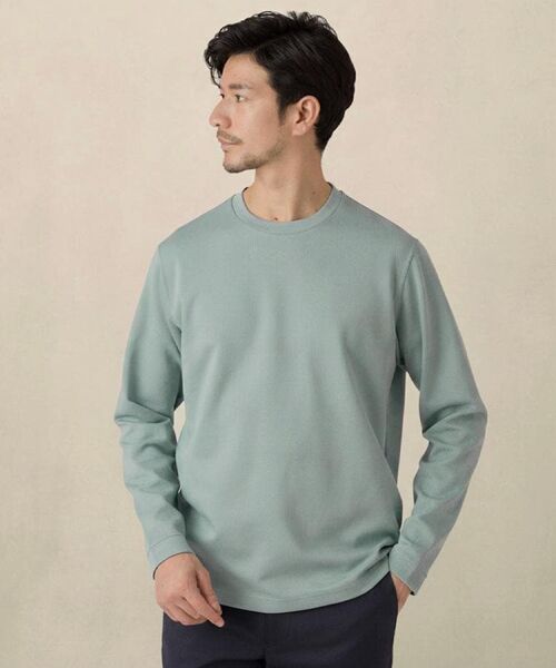 TAKEO KIKUCHI / タケオキクチ カットソー | 【尾州ファブリック】ジャガードカットソー（ブルー(091)）