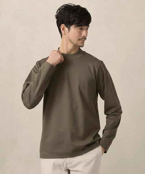 TAKEO KIKUCHI / タケオキクチ カットソー | ハイゲージ モクロディ モックネック（ブラウン(044)）