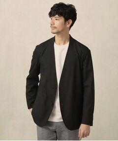 TAKEO KIKUCHI / タケオキクチ ノーカラージャケット | 【ON／OFF兼用】ノーカラージャケット