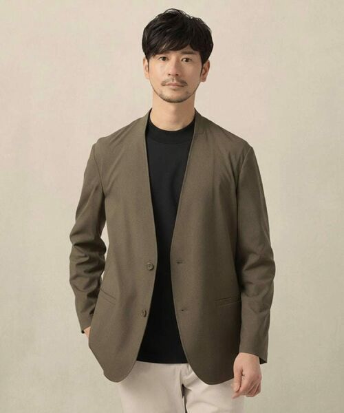 TAKEO KIKUCHI / タケオキクチ ノーカラージャケット | 【ON／OFF兼用】ノーカラージャケット（モカブラウン(042)）