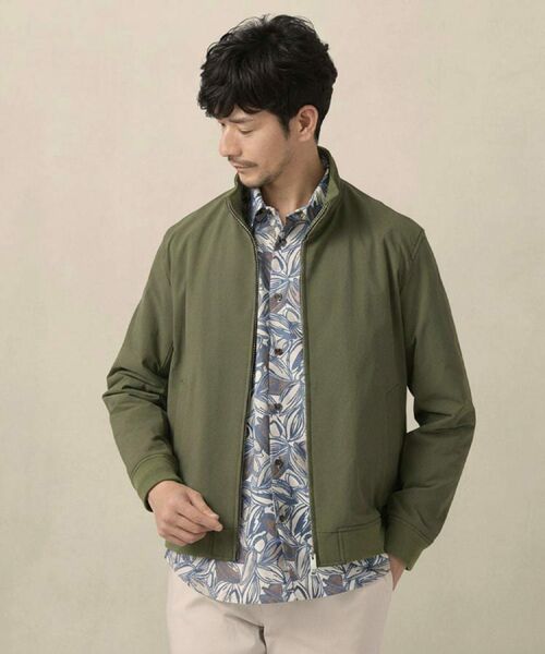 TAKEO KIKUCHI / タケオキクチ レザーブルゾン・ジャケット | スタンドカラー ショート リブ ブルゾン（カーキ(027)）