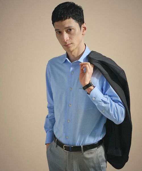 TAKEO KIKUCHI / タケオキクチ シャツ・ブラウス | ハイカウントジャージ鹿の子 シャツ（ブルー(091)）