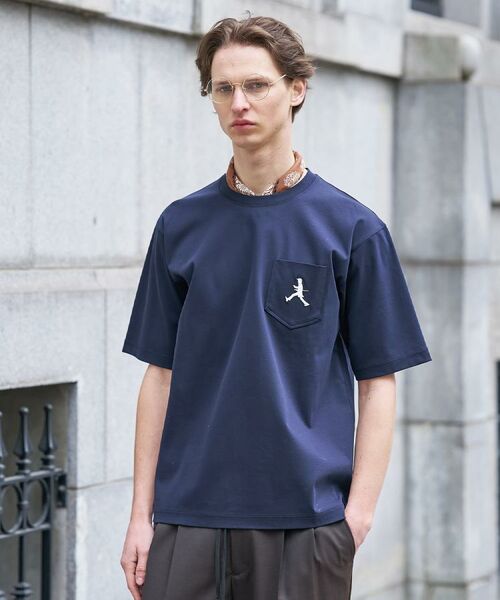 TAKEO KIKUCHI / タケオキクチ Tシャツ | 【BOWLER HAT LABEL】アイスクリアコットンボーラーハットウォーカー 半袖ポケT（ネイビー(094)）