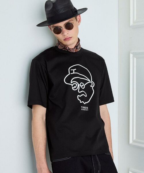 TAKEO KIKUCHI / タケオキクチ Tシャツ | アイスクリアコットン ワンストローク 半袖Tシャツ（ブラック(019)）