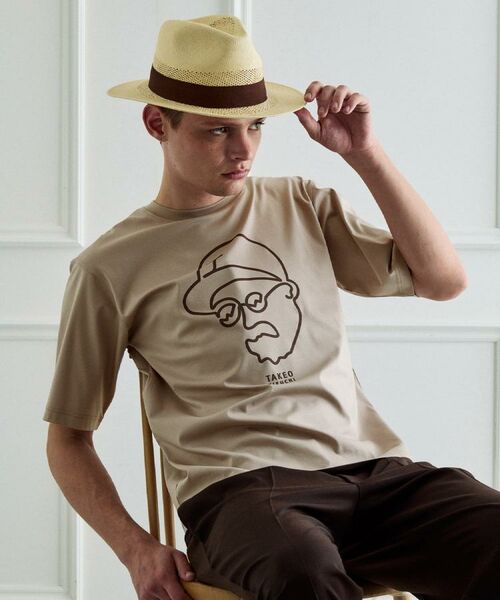 TAKEO KIKUCHI / タケオキクチ Tシャツ | アイスクリアコットン ワンストローク 半袖Tシャツ（ベージュ(052)）