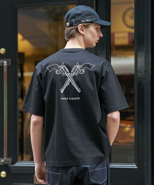 TAKEO KIKUCHI / タケオキクチ Tシャツ | 【BOWLER HAT LABEL】アイスクリアコットン バッククロスピストル 半袖Tシャツ（ブラック(019)）