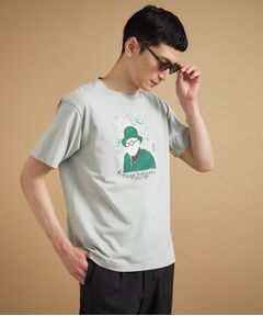 TAKEO KIKUCHI / タケオキクチ Tシャツ | カカオ柄スクエアプリント 天竺Tシャツ