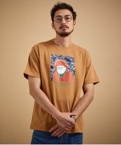 TAKEO KIKUCHI / タケオキクチ Tシャツ | カカオ柄スクエアプリント 天竺Tシャツ