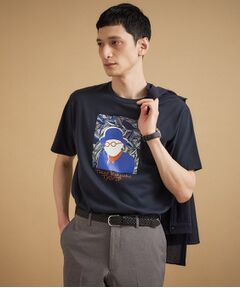 TAKEO KIKUCHI / タケオキクチ Tシャツ | カカオ柄スクエアプリント 天竺Tシャツ