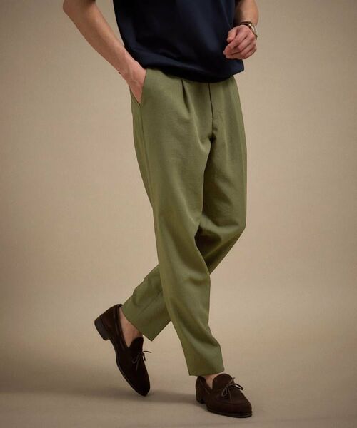 TAKEO KIKUCHI / タケオキクチ パンツ | リネンライクカルゼイージーパンツ（カーキ(027)）
