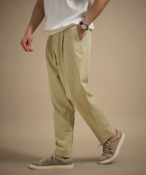 TAKEO KIKUCHI / タケオキクチ パンツ | リネンライクカルゼイージーパンツ（ベージュ(052)）