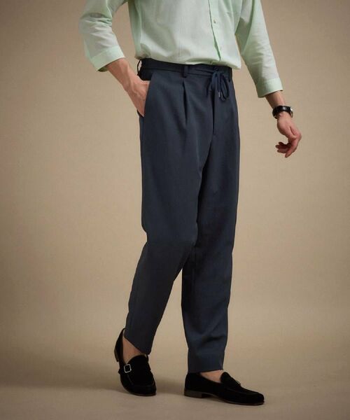 TAKEO KIKUCHI / タケオキクチ パンツ | リネンライクカルゼイージーパンツ（ブルー(093)）