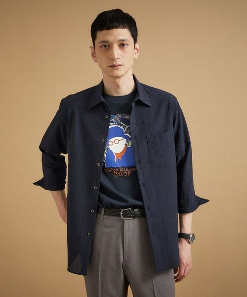 TAKEO KIKUCHI / タケオキクチ シャツ・ブラウス | 【通気性】トリコットサッカー 7分袖シャツ | 詳細15