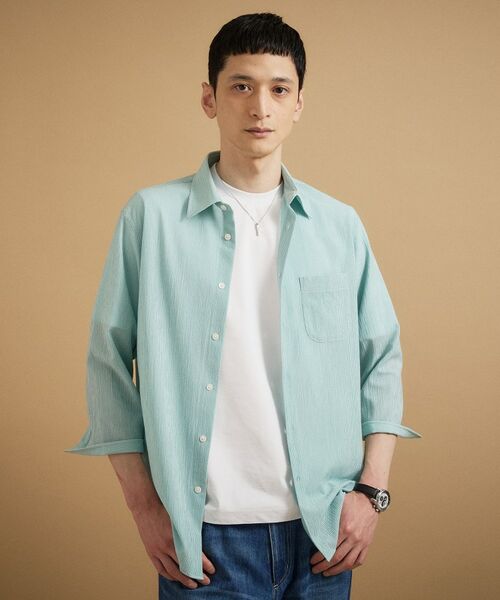 TAKEO KIKUCHI / タケオキクチ シャツ・ブラウス | 【通気性】トリコットサッカー 7分袖シャツ | 詳細6