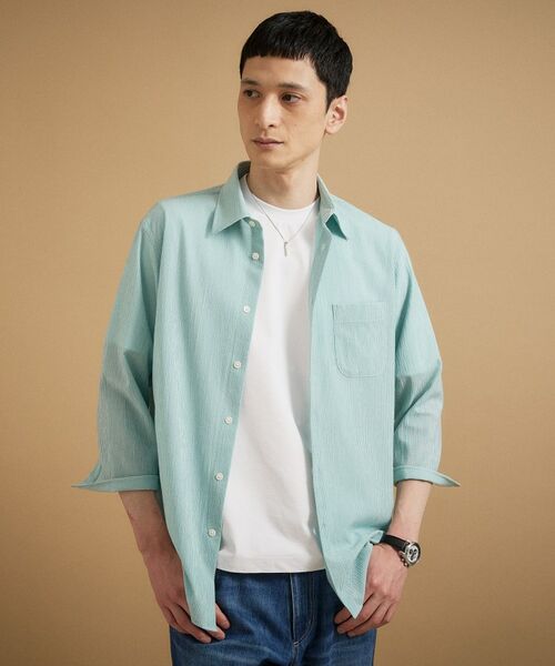 TAKEO KIKUCHI / タケオキクチ シャツ・ブラウス | 【通気性】トリコットサッカー 7分袖シャツ | 詳細7