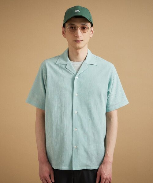 TAKEO KIKUCHI / タケオキクチ シャツ・ブラウス | 【通気性】トリコットサッカー オープンカラー シャツ | 詳細14