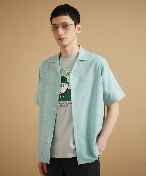TAKEO KIKUCHI / タケオキクチ シャツ・ブラウス | 【通気性】トリコットサッカー オープンカラー シャツ | 詳細2