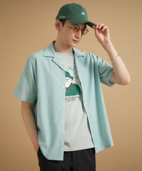 TAKEO KIKUCHI / タケオキクチ シャツ・ブラウス | 【通気性】トリコットサッカー オープンカラー シャツ | 詳細3