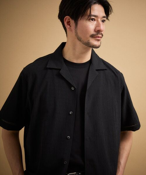 TAKEO KIKUCHI / タケオキクチ シャツ・ブラウス | 【通気性】トリコットサッカー オープンカラー シャツ | 詳細30
