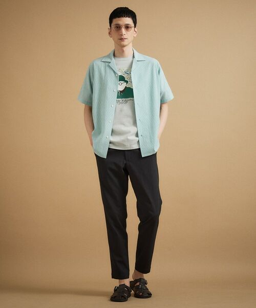 TAKEO KIKUCHI / タケオキクチ シャツ・ブラウス | 【通気性】トリコットサッカー オープンカラー シャツ | 詳細4