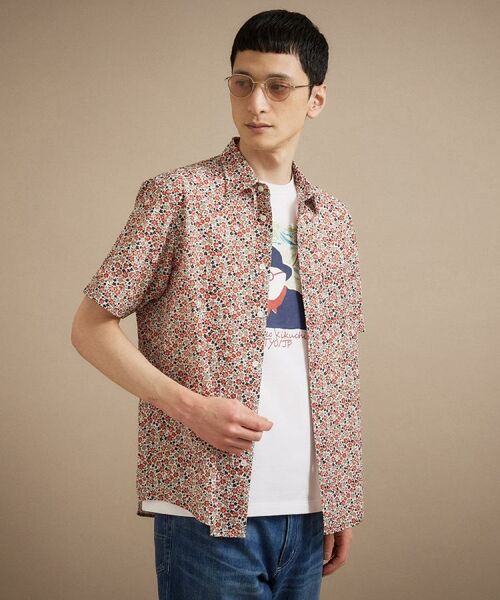 TAKEO KIKUCHI / タケオキクチ シャツ・ブラウス | リップル小花シャツ(ボルドー(164))