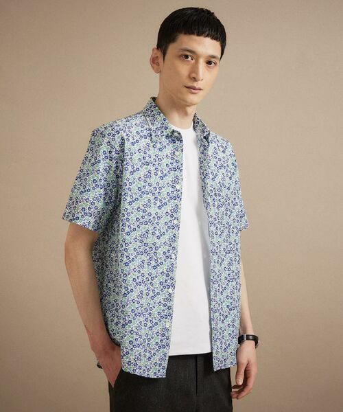 TAKEO KIKUCHI / タケオキクチ シャツ・ブラウス | リップル小花シャツ(ブルー(193))