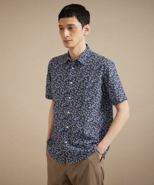 TAKEO KIKUCHI / タケオキクチ シャツ・ブラウス | リップル小花シャツ(ネイビー(195))