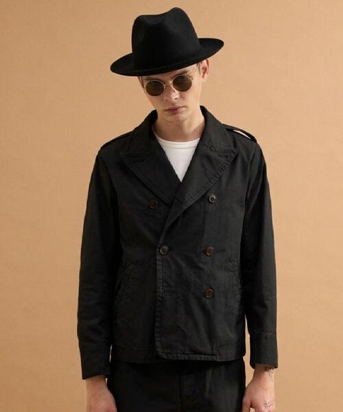 TAKEO KIKUCHI / タケオキクチ レザーブルゾン・ジャケット | ミリタリークロスPコート（ブラック(019)）