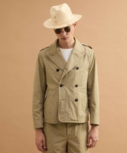 TAKEO KIKUCHI / タケオキクチ レザーブルゾン・ジャケット | ミリタリークロスPコート | 詳細1